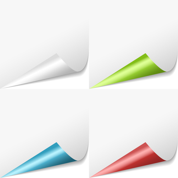 Set of color curled corners - Vector, Image