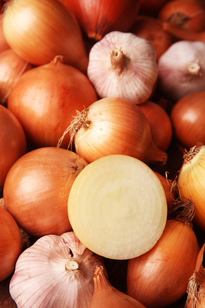 Fresh onions background - Foto, Bild