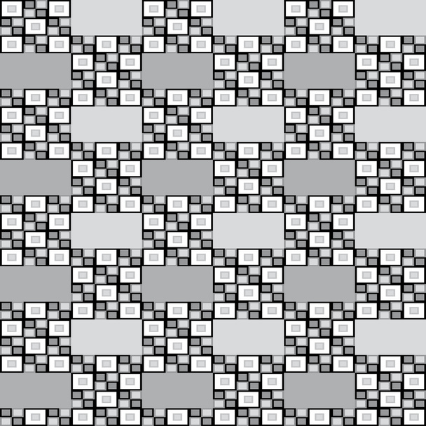 Geometryczny wzór z szarego czarno-białe kwadraty efekt pikseli - Wektor, obraz