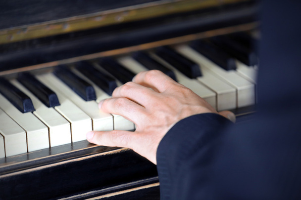 male hands piano playing - Fotó, kép