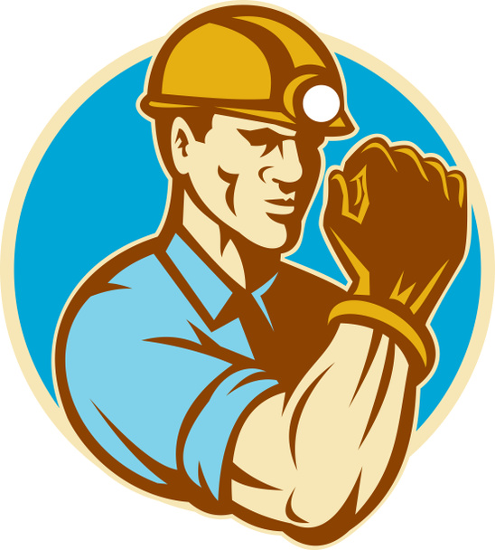 Coal Miner With Clenched Fist Retro - Photo, Image
