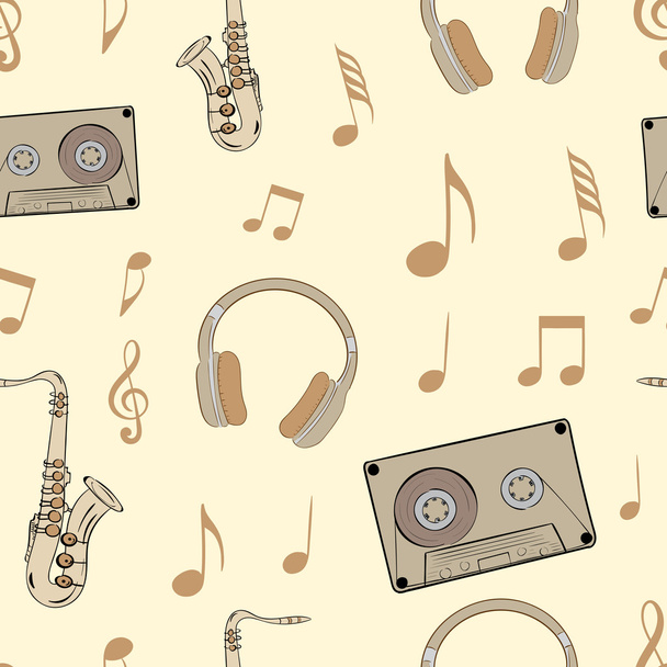 Seamless musical subjects - Vector, Image