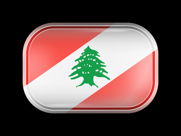 Прапор Лівану. Прямокутник із закругленими кутами. Цей Fl - Вектор, зображення