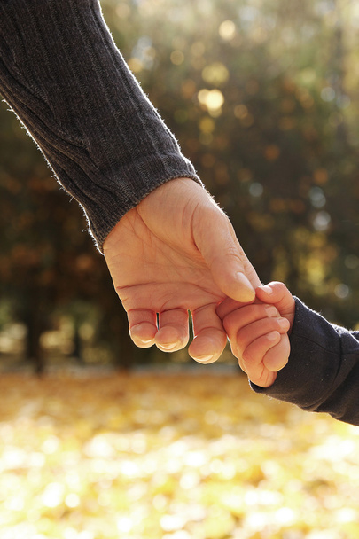 γονέα που κρατά το χέρι του παιδιού - Φωτογραφία, εικόνα