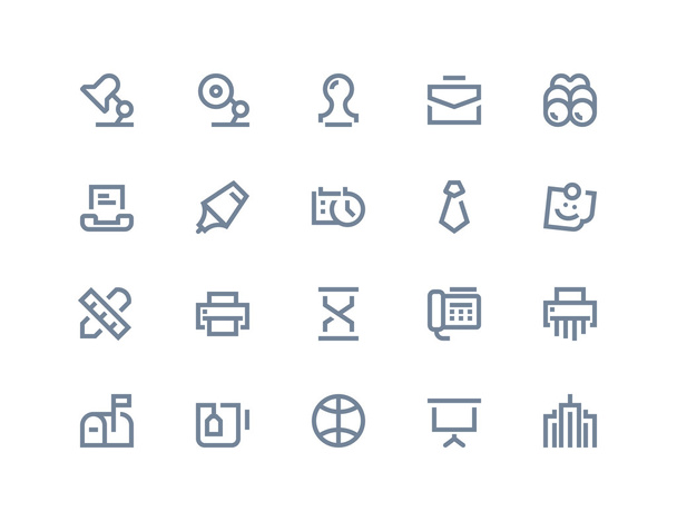Business and office icons. Line series - Vector, Image