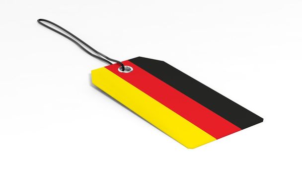 Feito na Alemanha etiqueta de preço com bandeira nacional, isolado em fundo branco
. - Foto, Imagem