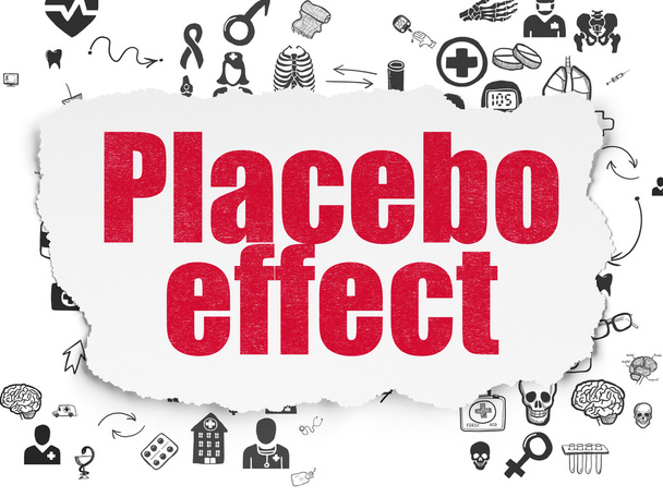 Health concept: Placebo Effect on Torn Paper background - Photo, image