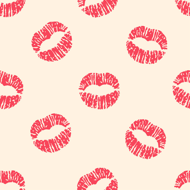 Motif vectoriel sans couture avec des impressions de lèvres rouges
 - Vecteur, image