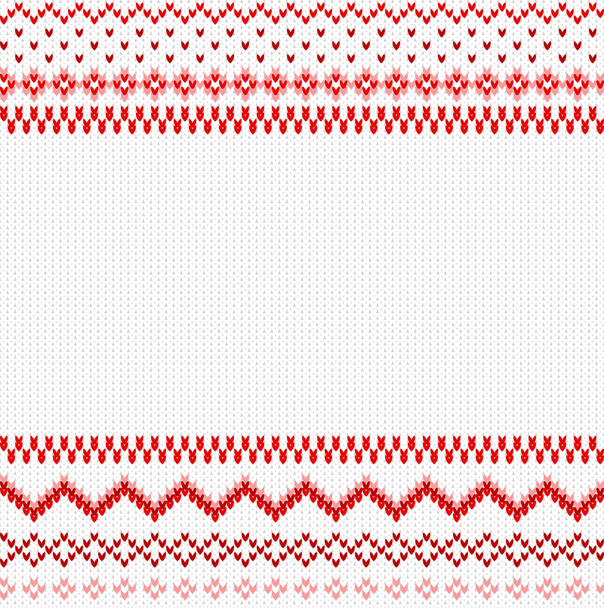 seamless red and white knitted background - Vetor, Imagem