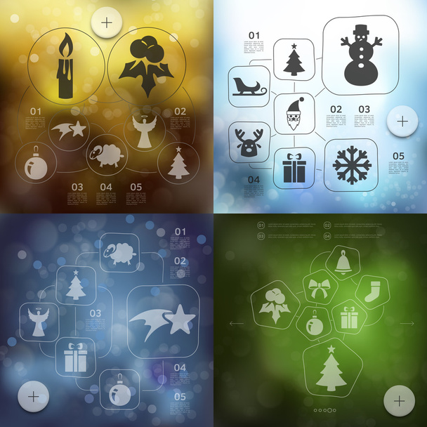 Christmas infographic with icons - Vector, Image