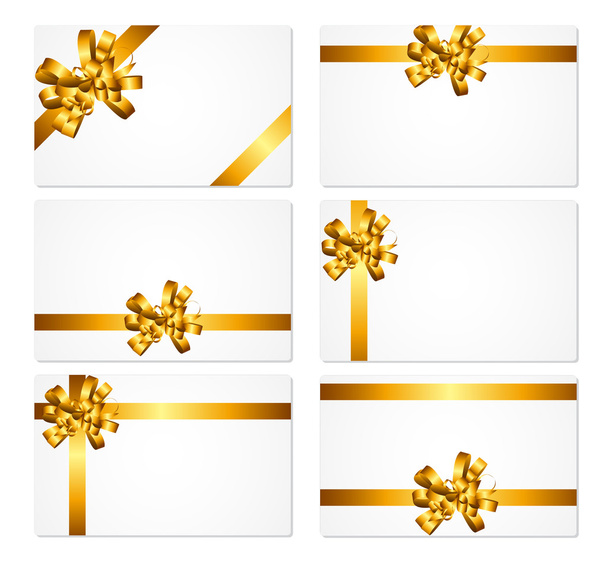 Carta regalo con fiocco d'oro e nastro set vettoriale illustrazione
 - Vettoriali, immagini