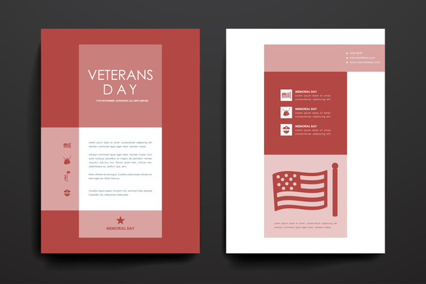 Poster templates in veterans day style - Vector, Image