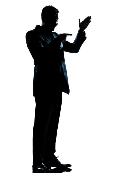 Silhouette man full length friendly menacing - Фото, изображение