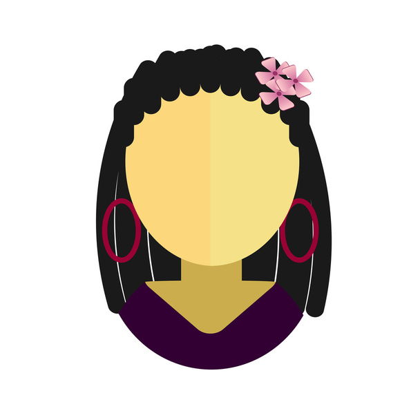 Mujer asiática icono plano avatar
 - Vector, Imagen