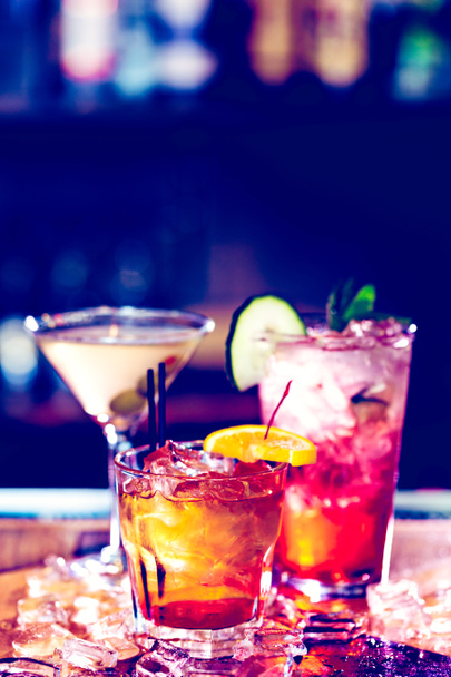 Colorful cocktails on the bar - Photo, Image