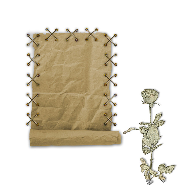 Design papíru grunge v scrapbooking stylu na bílé, izolované - Fotografie, Obrázek