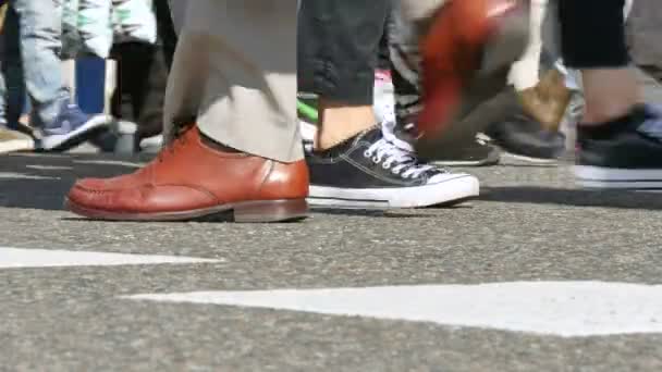 Gedrängte Füße überqueren die Straße - Filmmaterial, Video