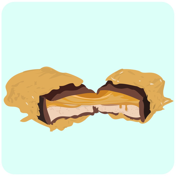 illustratie van Deep Fried chocolade Bar - Vector, afbeelding