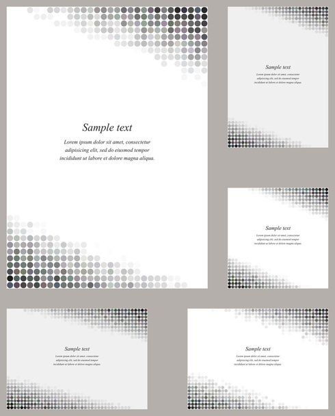 Cinza círculo mosaico página de canto modelo de design definido
 - Vetor, Imagem