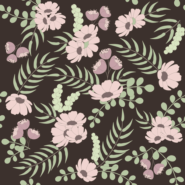 pattern with abstract flowers  - Vecteur, image