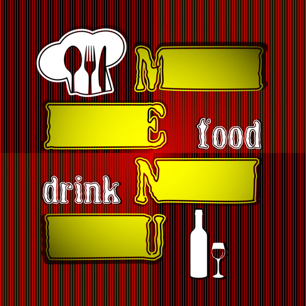 Red restaurant menu - Vector, Image