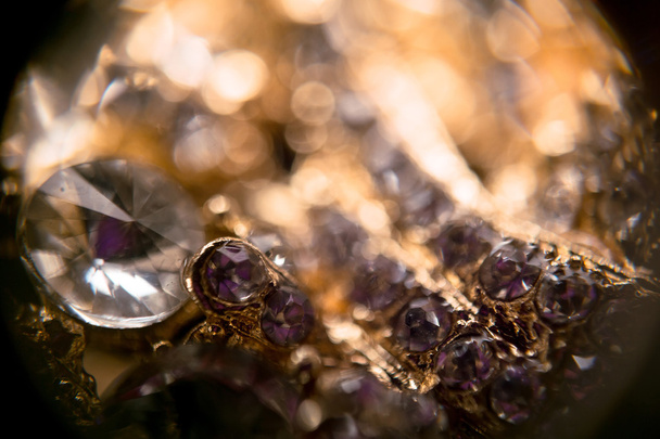 Diamanten en goud Supermacro - Foto, afbeelding