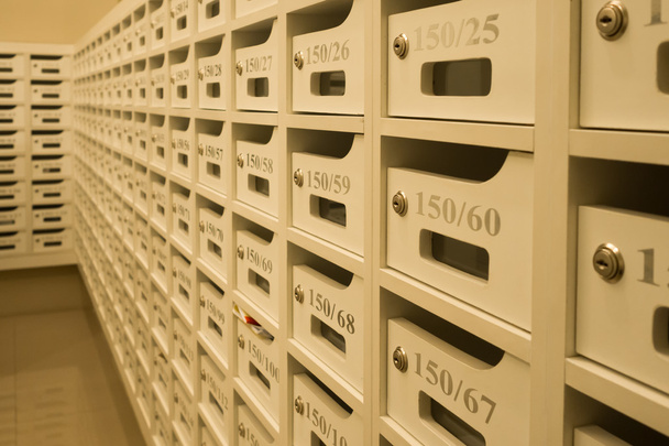 White mailboxes in condominium - Фото, изображение