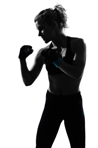 Woman kickboxing posture boxer boxing - Foto, Bild