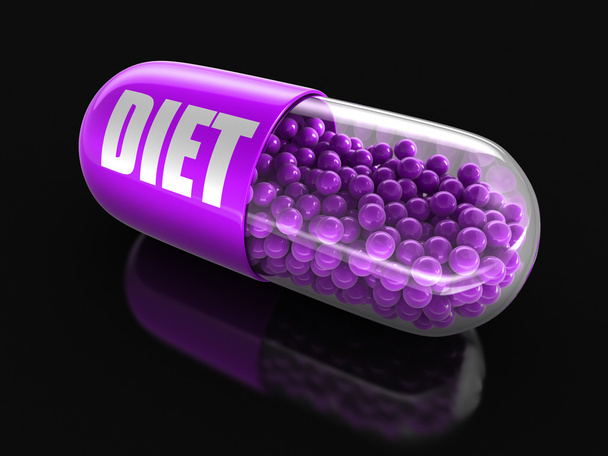 Pill diet (clipping path included) - Foto, Imagem