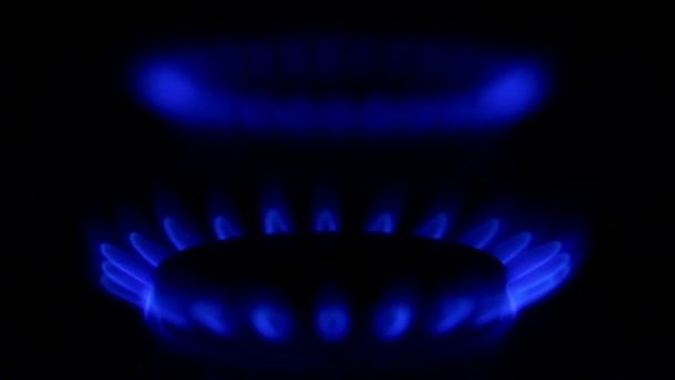 ストーブの上の天然ガス バーナー - 映像、動画