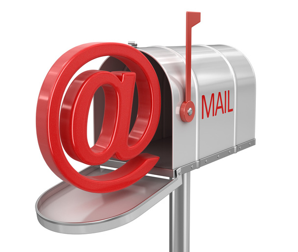 Buzón abierto con signo de correo electrónico (ruta de recorte incluida
) - Foto, Imagen