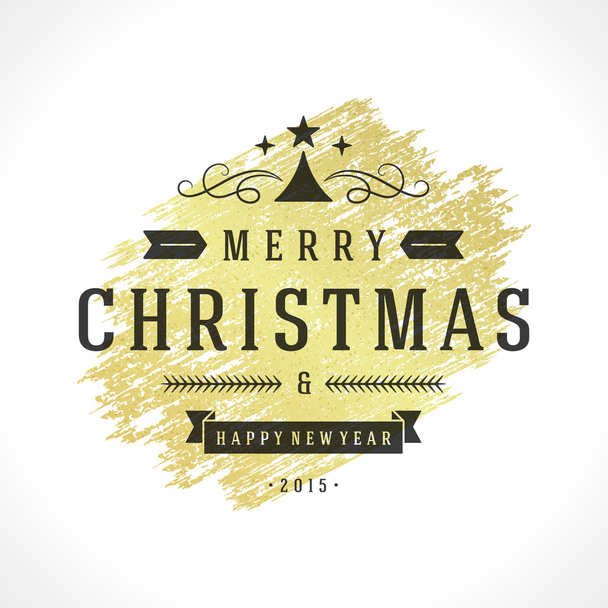 Merry Christmas Typography Greeting Card Design and Decoration Vector Background - Vektor, kép