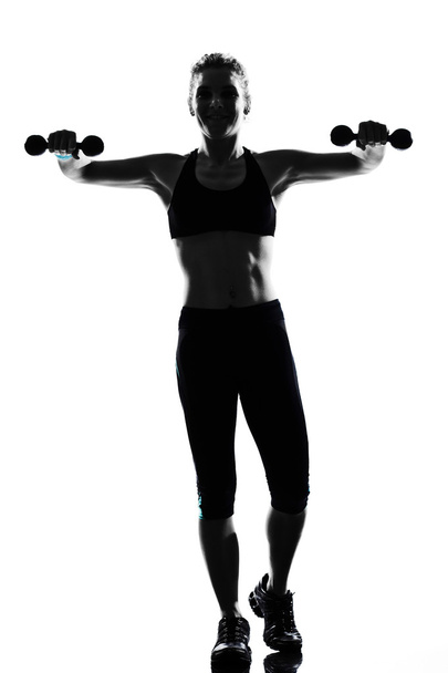 Woman workout fitness posture weight training - Foto, afbeelding