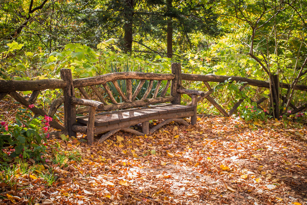 Rustic Autumn Bench - Photo, Image