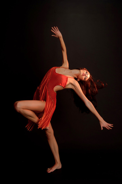 Gymnast in red - Valokuva, kuva