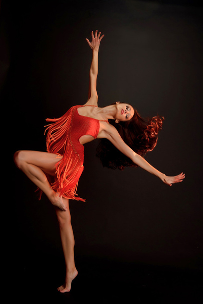Gymnast in red - Photo, image