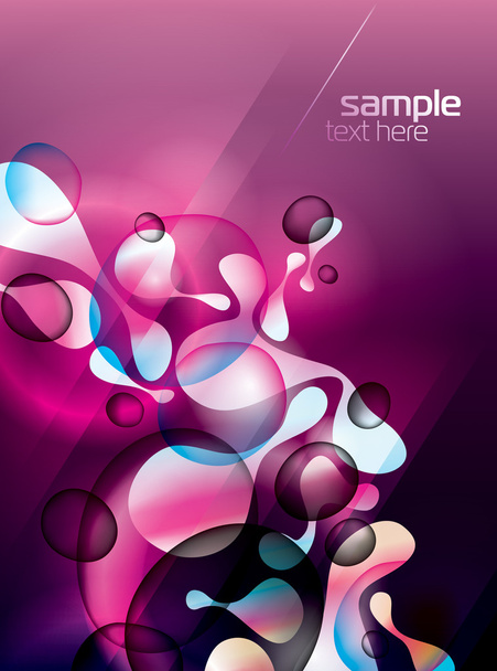 Abstract violet background with shining forms end drops - Vector, Image