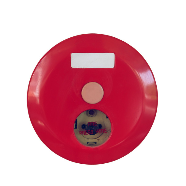 Red fire alarm pole ostrzeżenie zabezpieczeń systemu na białym tle - Zdjęcie, obraz