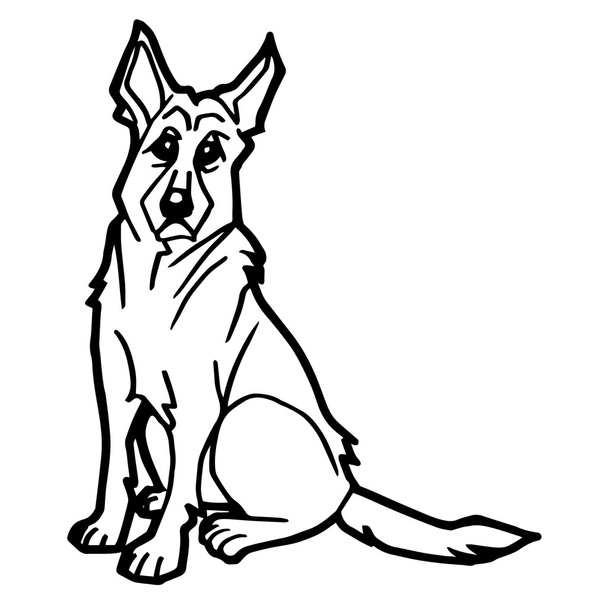 Cartoon Illustration of Funny Dog for Coloring Book - Vector, Image