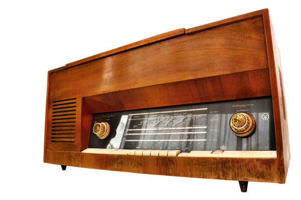 Style années 1950 Vintage radio rétro sur blanc
 - Photo, image