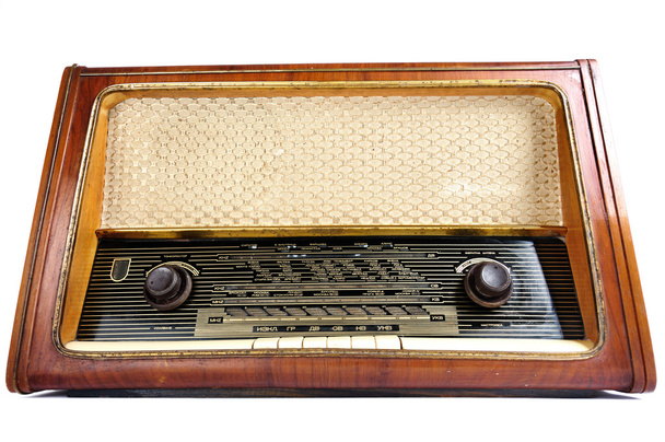 alt, retro, vintage radio, isoliert über weiß - Foto, Bild