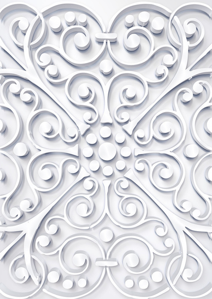 όμορφο floral λευκό 3d - Φωτογραφία, εικόνα