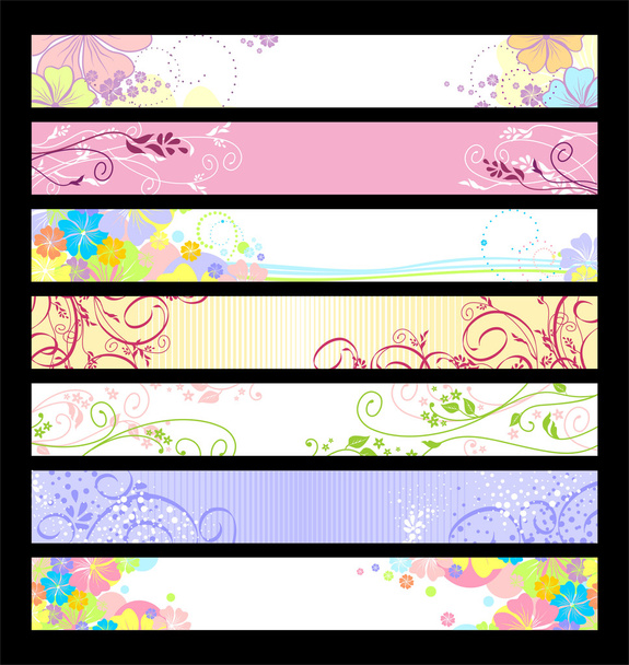 Floral website banners - Vector, Image