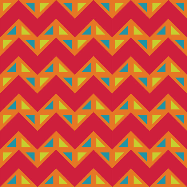 Vector modern seamless colorful geometry chevron lines pattern, color red orange abstract geometric background, trendy multicolored print, retro texture, hipster fashion design - Vettoriali, immagini