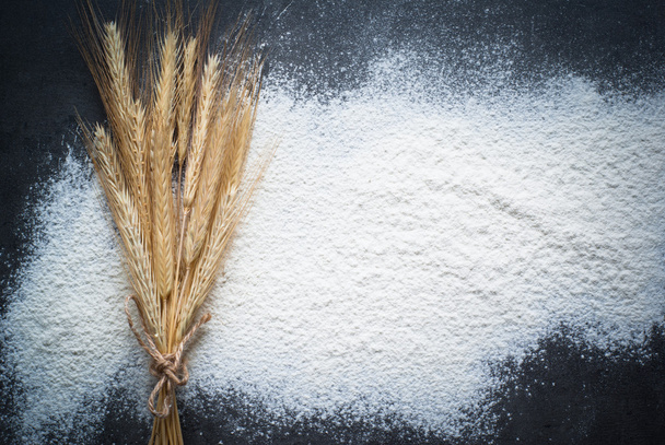 Flour background at dark - Photo, Image