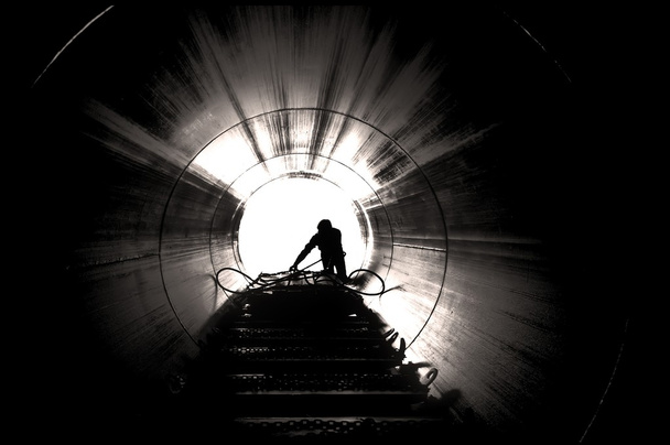 Silhouette eines Industriearbeiters - Foto, Bild