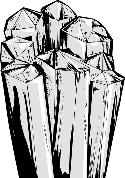 Cristales de cuarzo de dibujos animados
 - Vector, Imagen