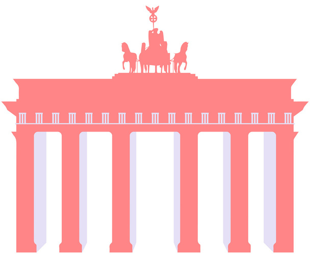 Brandenburg Gate in Berlin. Harmonious colors. - ベクター画像