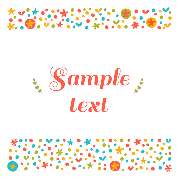 Cute greeting card with floral design elements. Cute vector back - ベクター画像