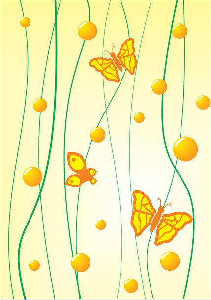 Borboleta sobre um fundo amarelo
 - Vetor, Imagem